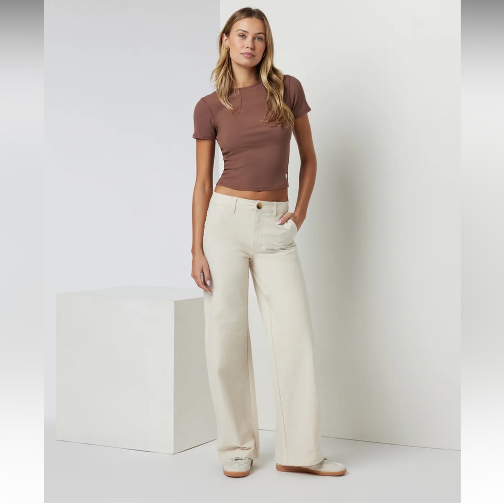 Vuori Cream Wide-Leg Trousers